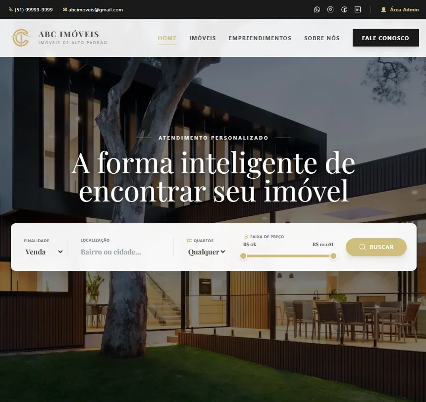 Site imobiliário criado na immolab